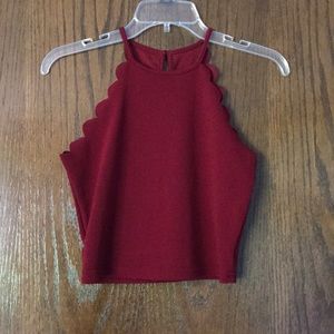 scalloped crop top